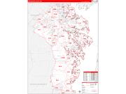 Anne ArundelCounty, MD Wall Map Zip Code Red Line Style 2022